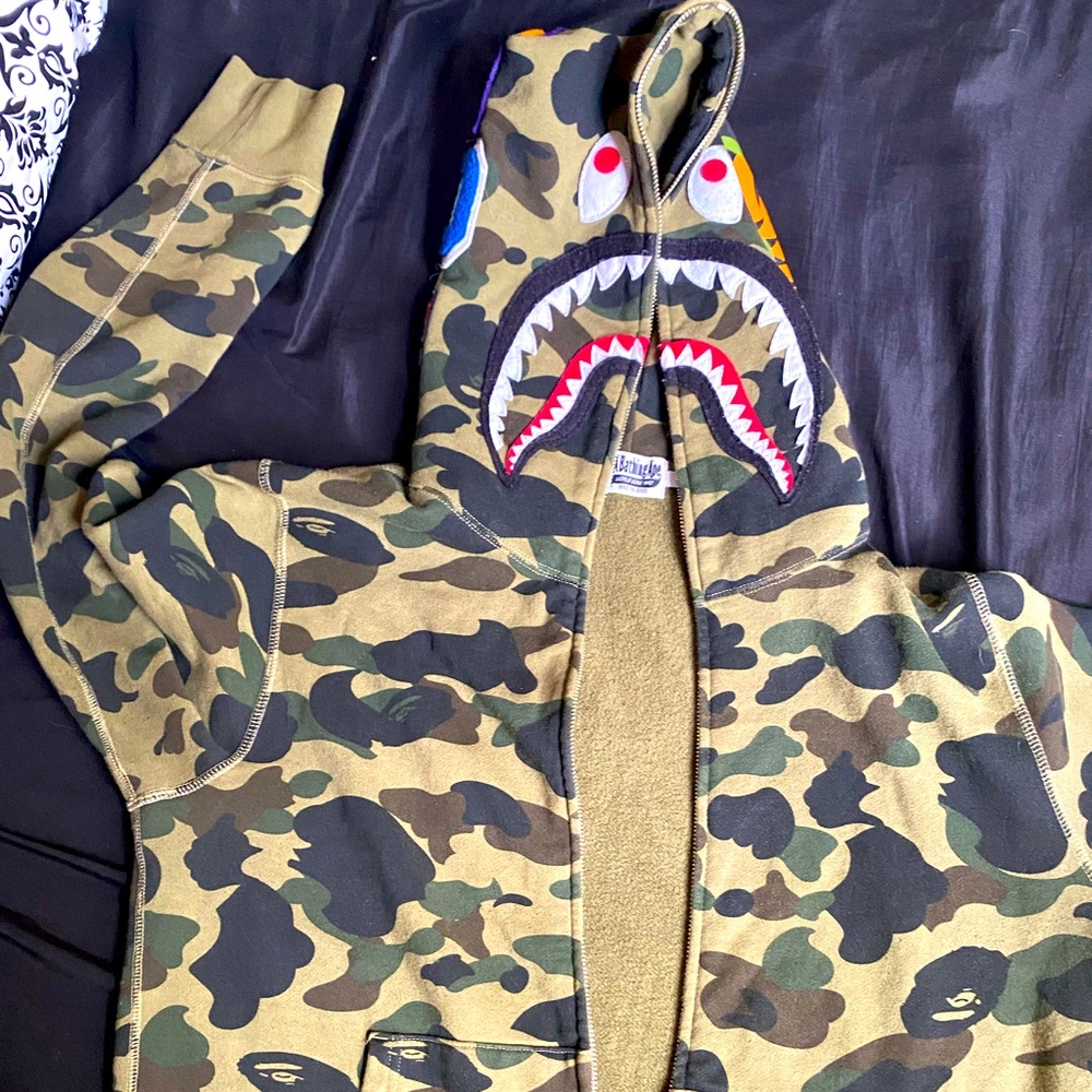 Large Bape Full Zip Up Hoodie